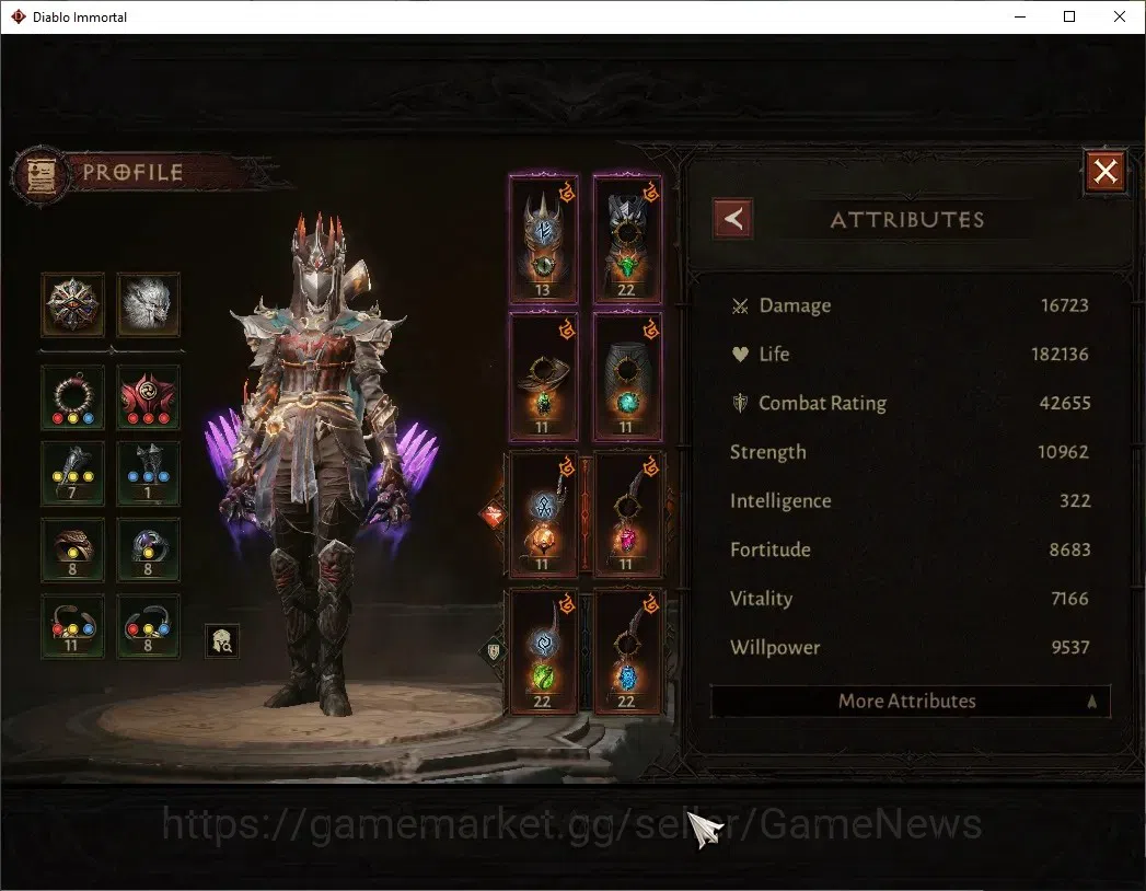 Diablo Immortal Accounts SA - Malah|CS ON|Lv60(804)|Tempest|35k CR|Reso 360 image 3