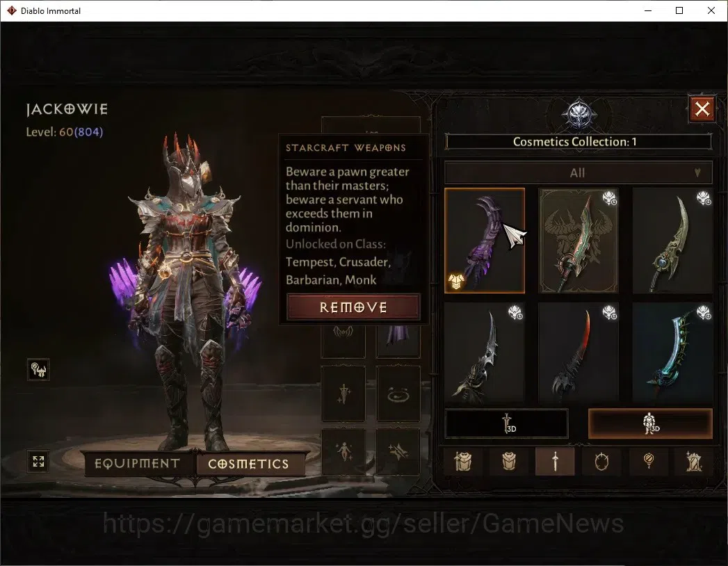 Diablo Immortal Accounts SA - Malah|CS ON|Lv60(804)|Tempest|35k CR|Reso 360 image 9