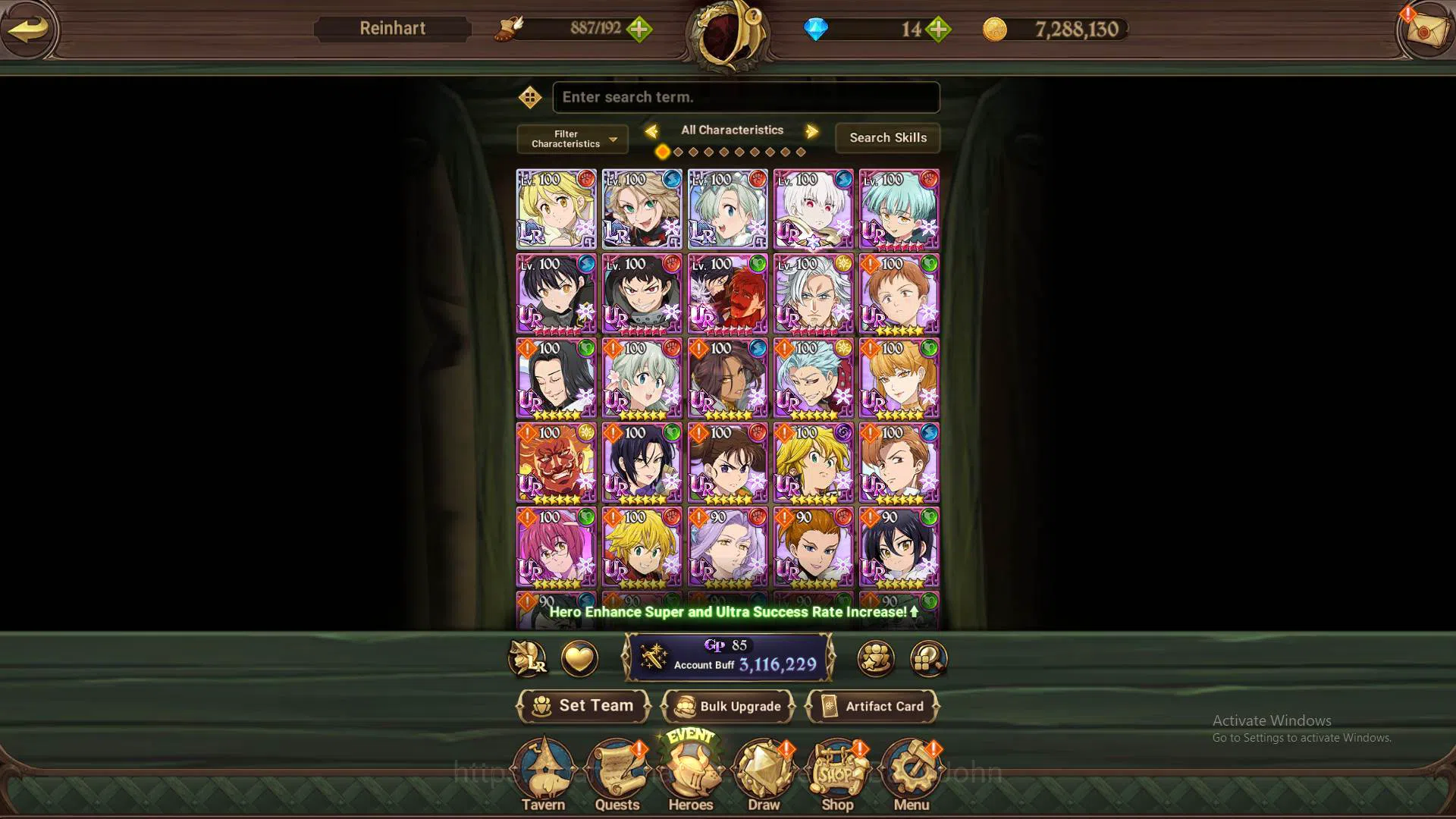 The Seven Deadly Sins: Grand Cross Accounts Others ASIA|3.1M CC|3LR Elaine3/6,Roxy,Elizabeth|Full collab FF|UR 4
