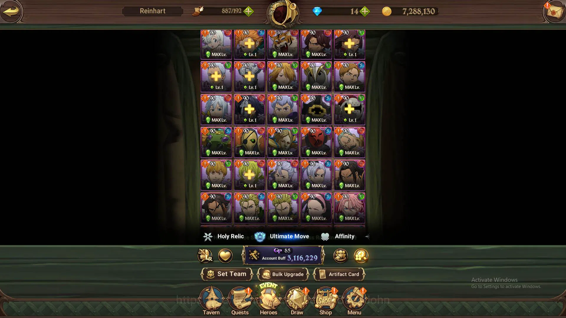 The Seven Deadly Sins: Grand Cross Accounts Others ASIA|3.1M CC|3LR Elaine3/6,Roxy,Elizabeth|Full collab FF|UR 8