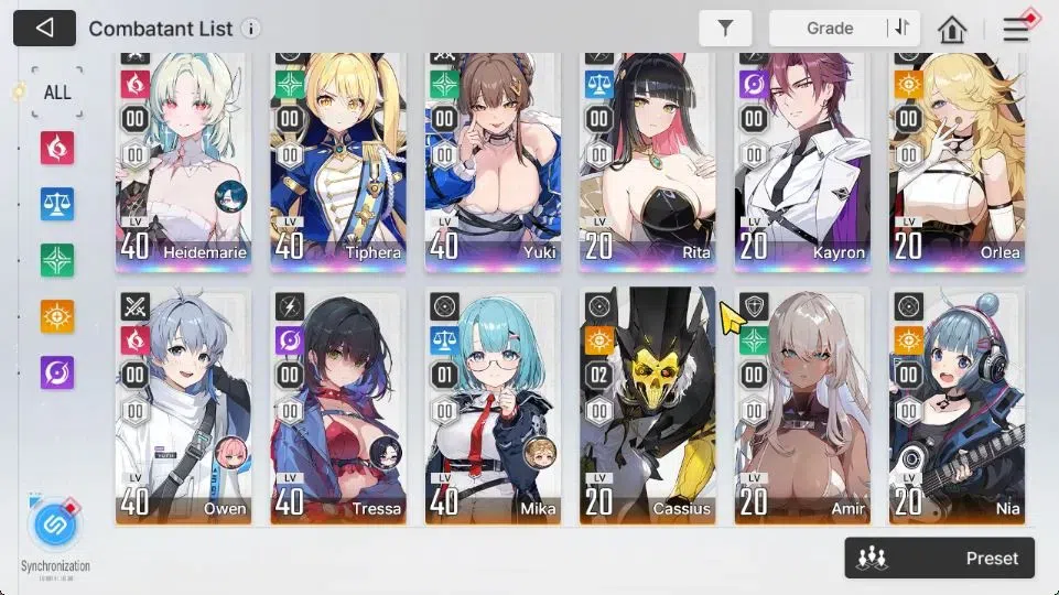 Chaos Zero Nightmare Accounts GLOBAL Lv 40|6 SSR[Heidemarie+Sign,Tiphera,Rita,Yu image 3