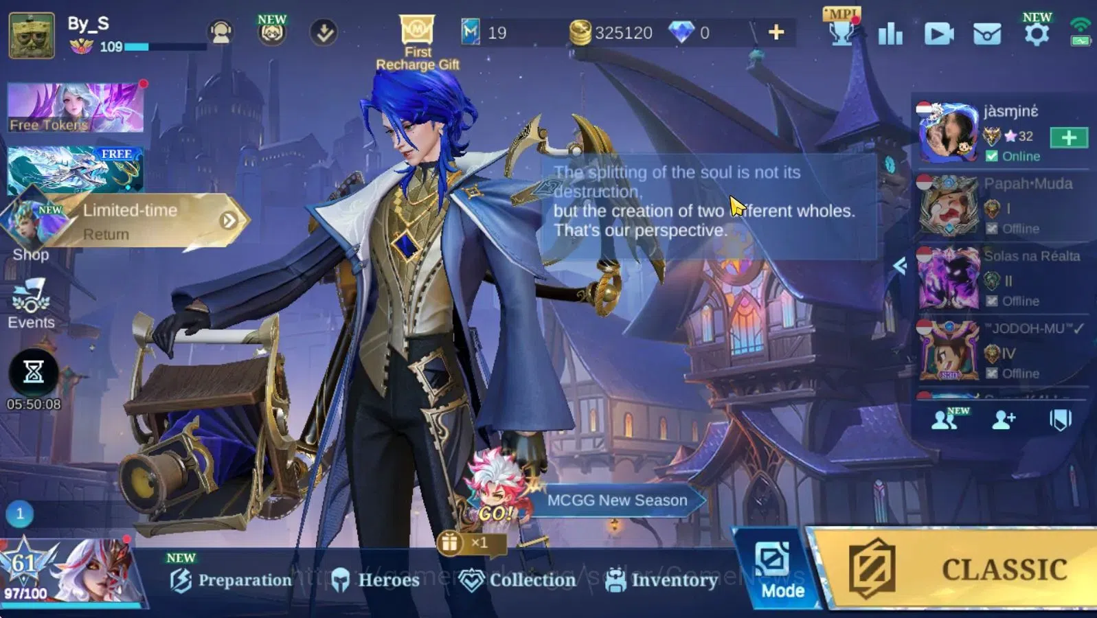 Mobile Legends: Bang Bang Accounts Hero 132|Skin 220|Mythic 12|Valentine Claude,Conve image 1
