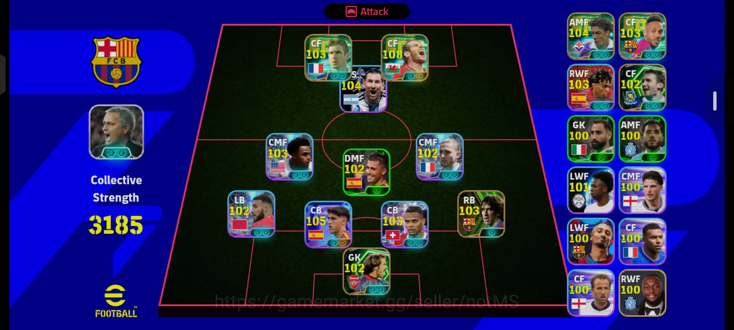 eFootball Accounts Legends & Iconic Players Efootball Collective Strength 3185+ Gareth Bale New Epic + Rui costa + Other 1