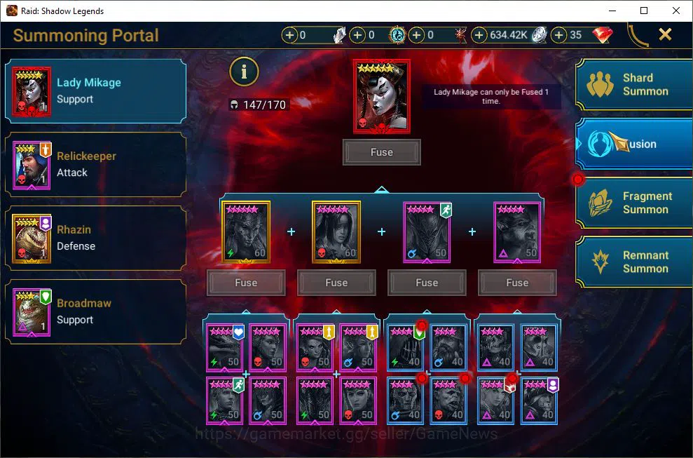 Raid: Shadow Legends Accounts Lv20 648K Power|1 Mythic(Gharol)|23 Legend(Ninja,A image 9