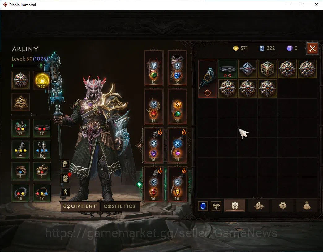 Diablo Immortal Accounts Mid-Tier SEA - Anu|Lv60(1026)|Druid|42K CR|Reso 740||Paragon Maledictor|Inferno IV|Hell Lv 3
