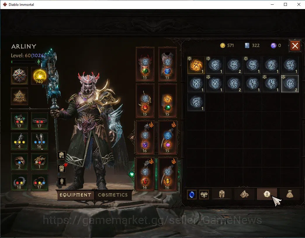 Diablo Immortal Accounts Mid-Tier SEA - Anu|Lv60(1026)|Druid|42K CR|Reso 740||Paragon Maledictor|Inferno IV|Hell Lv 5