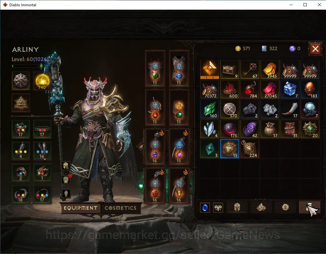 Diablo Immortal Accounts Mid-Tier SEA - Anu|Lv60(1026)|Druid|42K CR|Reso 740||Paragon Maledictor|Inferno IV|Hell Lv 6