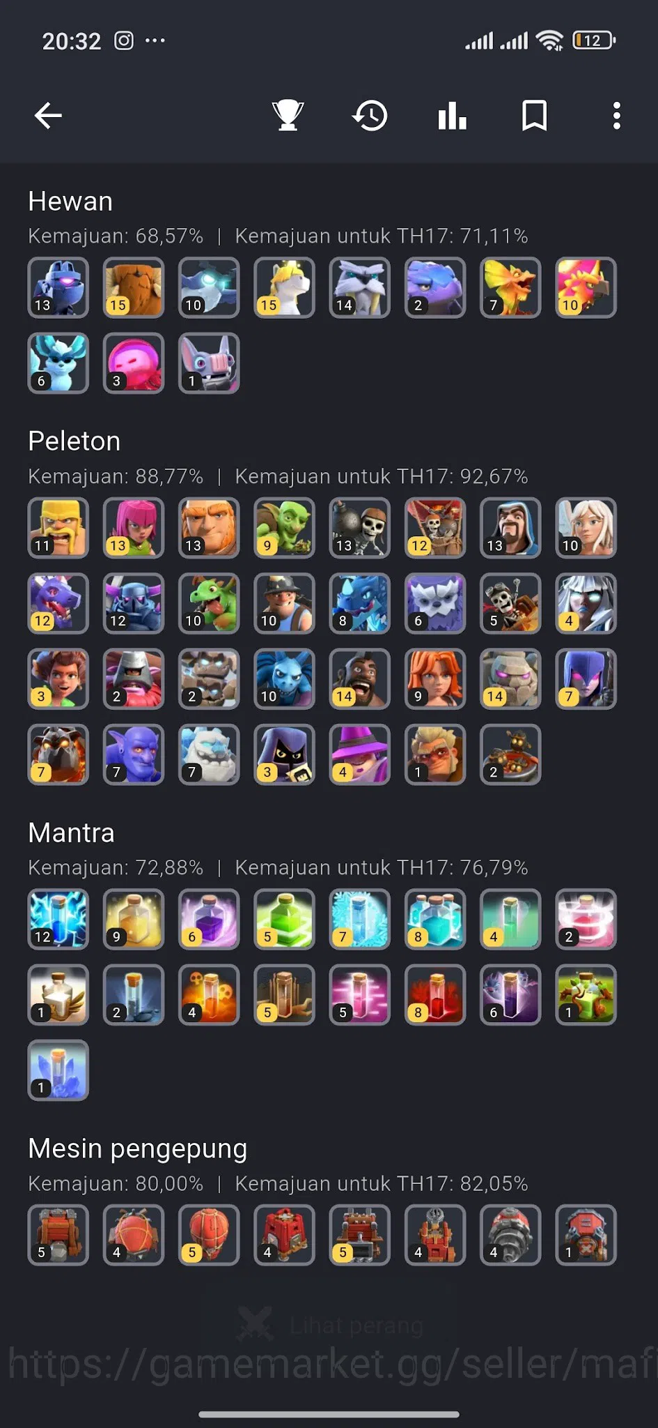 Clash of Clans Accounts TH17 | Global Rank 43, Max BK/AQ 100, RC 75, 3x Ep image 20