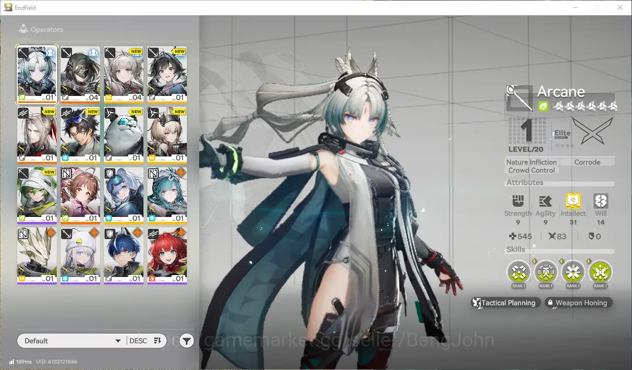 Arknights: Endfield Accounts NA/EU |Lv 2|1 Limit+1Std Ops|Si+Ardelia|1x6*Wpn| AKE665B 1