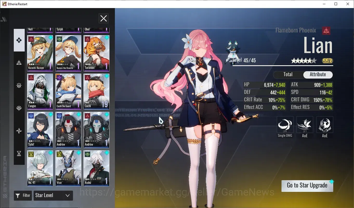 Etheria: Restart Accounts Global-S24|Lv24|11 SSR[Lian,Lingluo,Plume,Fiamelia image 5