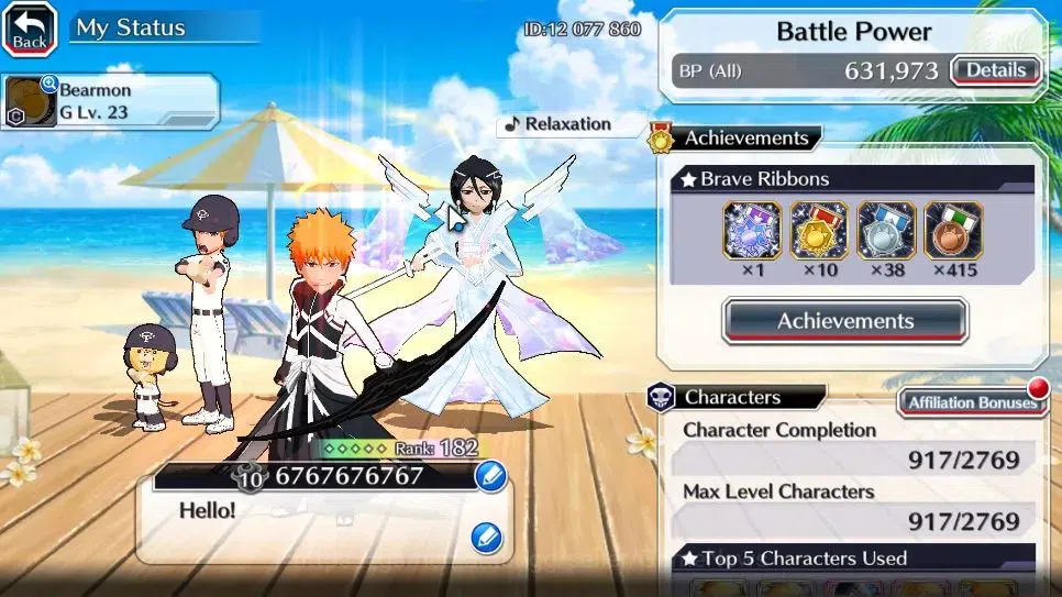 Bleach: Brave Souls Accounts High-End [GLOBAL]50K Orb|DremT Ichigo,New Renwed Ichigo,TYBW26 Kenpachi,Yachiru,10th Aniv 2