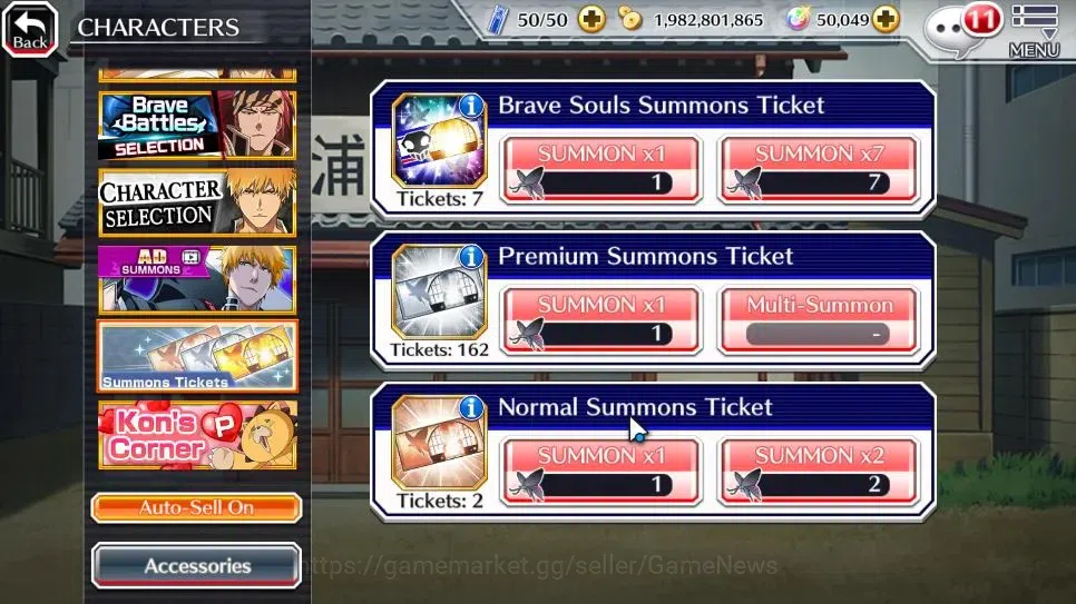 Bleach: Brave Souls Accounts High-End [GLOBAL]50K Orb|DremT Ichigo,New Renwed Ichigo,TYBW26 Kenpachi,Yachiru,10th Aniv 20