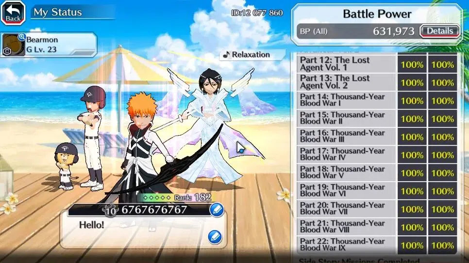 Bleach: Brave Souls Accounts High-End [GLOBAL]50K Orb|DremT Ichigo,New Renwed Ichigo,TYBW26 Kenpachi,Yachiru,10th Aniv 5