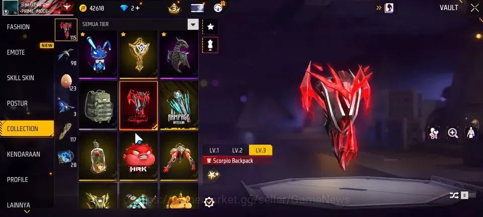 Free Fire Accounts Indonesia |M1887 Sterling Conqueror Lv 6|SCAR Mega image 11