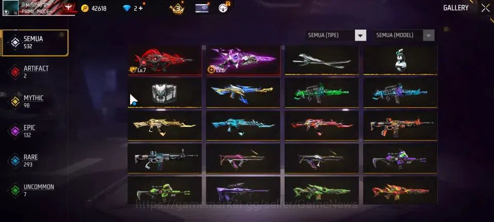 Free Fire Accounts Indonesia |M1887 Sterling Conqueror Lv 6|SCAR Mega image 3