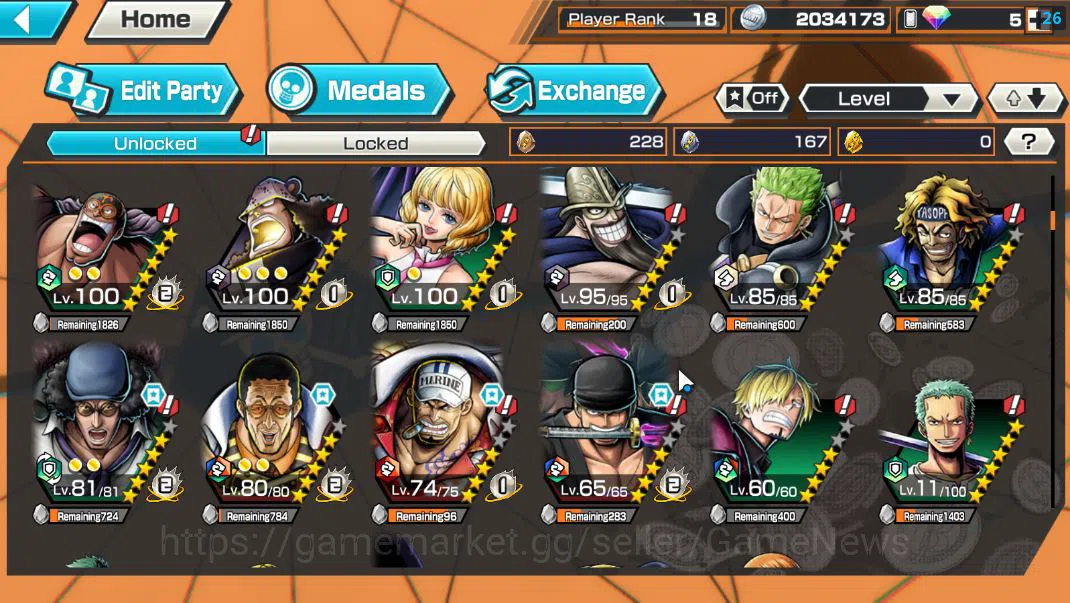 One Piece Bounty Rush Accounts Global|5 EX 1 MAX| Flame E Sabo,Blackbeard Kuzan,A image 8