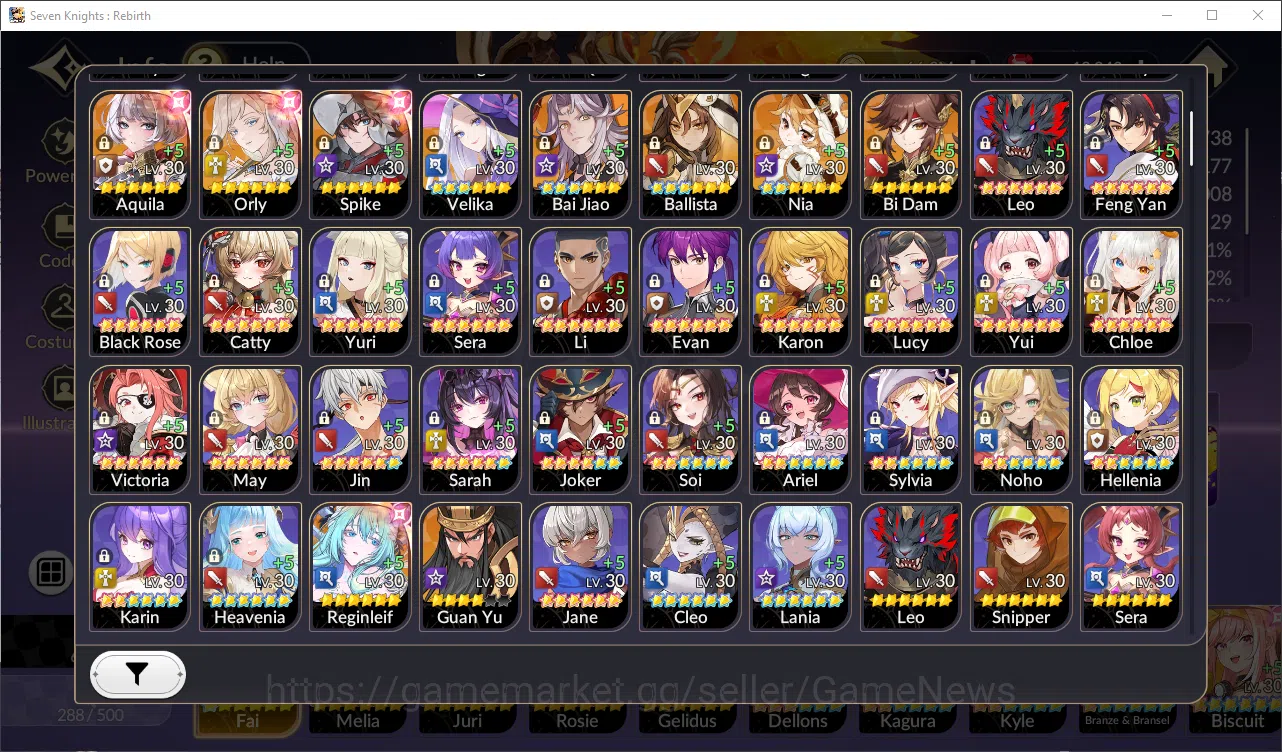 Seven Knights Re:Birth Accounts GLOBAL SEA ENDGAME| Full 5 Ex-7k + 23 TC6+(Dellons image 2