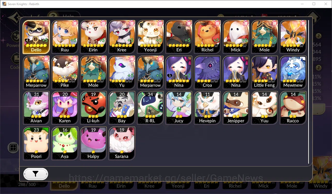 Seven Knights Re:Birth Accounts GLOBAL SEA ENDGAME| Full 5 Ex-7k + 23 TC6+(Dellons image 3