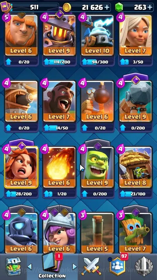 Clash Royale Accounts Lvl 511|KTL 10|Trophy 4175|Card 62|Limited Skin|1  image 15