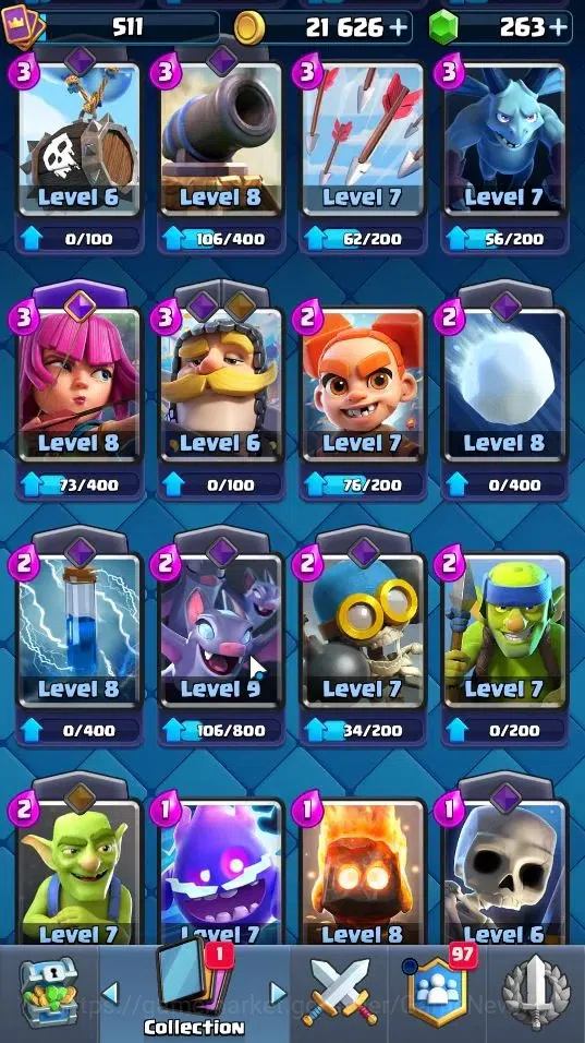 Clash Royale Accounts Lvl 511|KTL 10|Trophy 4175|Card 62|Limited Skin|1  image 17