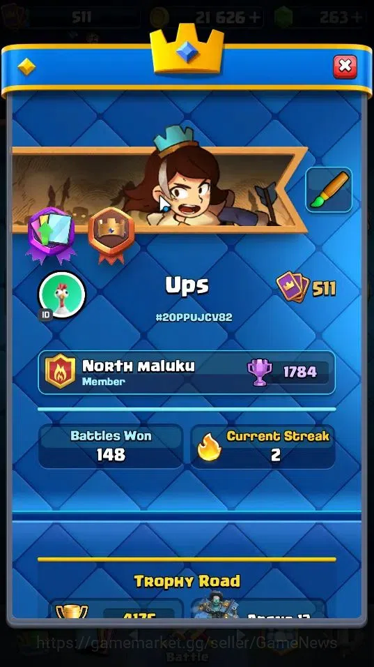 Clash Royale Accounts Lvl 511|KTL 10|Trophy 4175|Card 62|Limited Skin|1  image 2