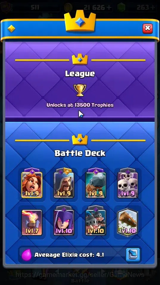 Clash Royale Accounts Lvl 511|KTL 10|Trophy 4175|Card 62|Limited Skin|1  image 5