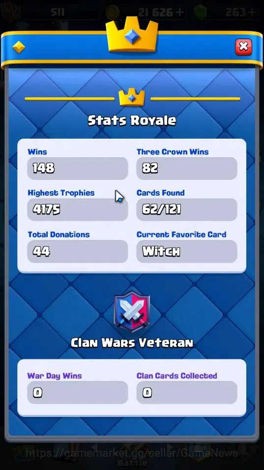Clash Royale Accounts Lvl 511|KTL 10|Trophy 4175|Card 62|Limited Skin|1  image 6