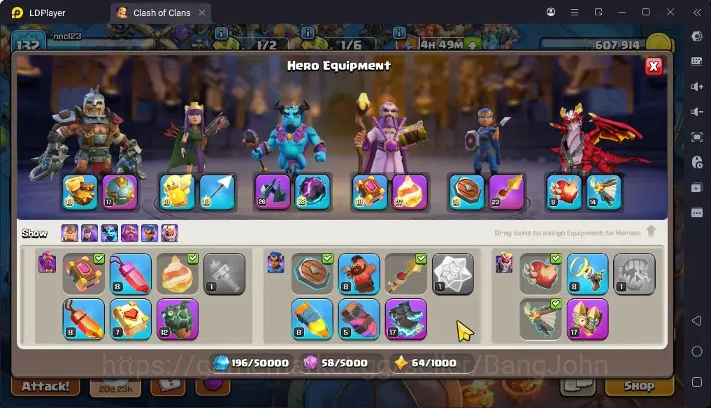 Clash of Clans Accounts High-End TH 14-BH 7|LVL130|BK41,AQ32,MP30,GW30,RC29.DD12|BM20,BC16|31Legend skin & 3 Gold|Gem 10
