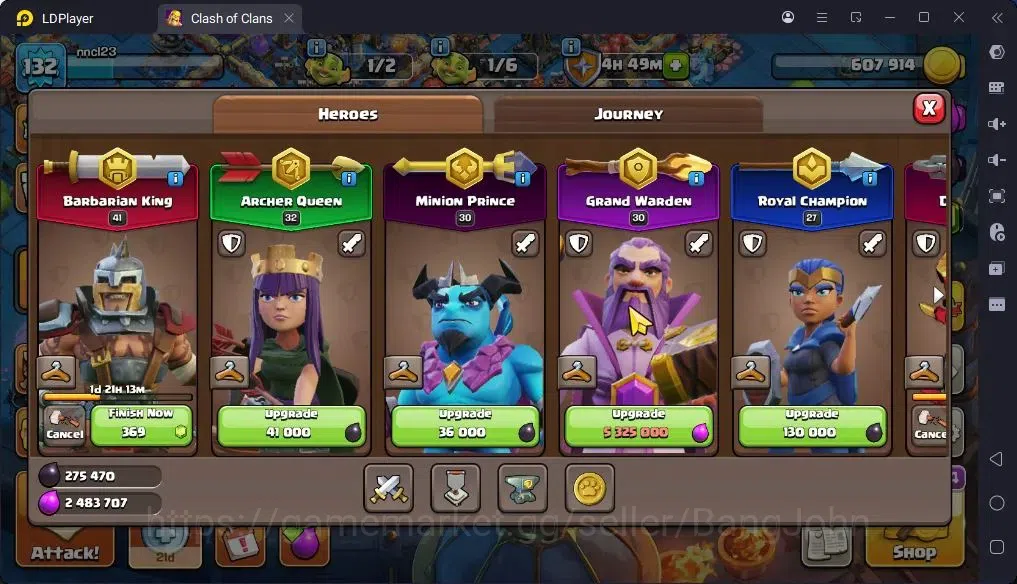 Clash of Clans Accounts High-End TH 14-BH 7|LVL130|BK41,AQ32,MP30,GW30,RC29.DD12|BM20,BC16|31Legend skin & 3 Gold|Gem 7
