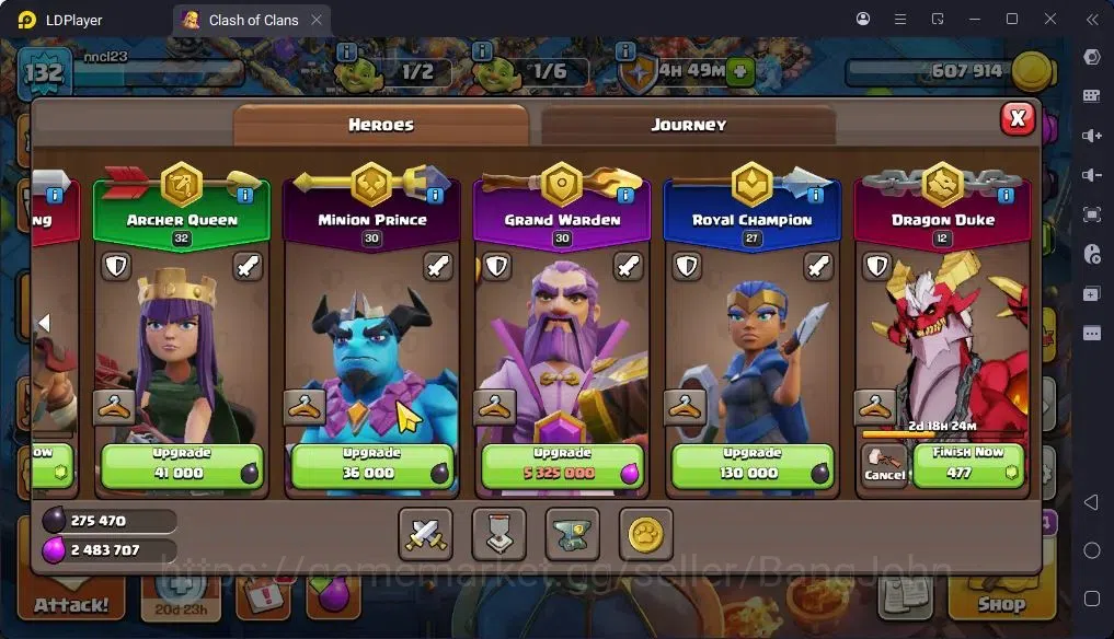 Clash of Clans Accounts High-End TH 14-BH 7|LVL130|BK41,AQ32,MP30,GW30,RC29.DD12|BM20,BC16|31Legend skin & 3 Gold|Gem 8