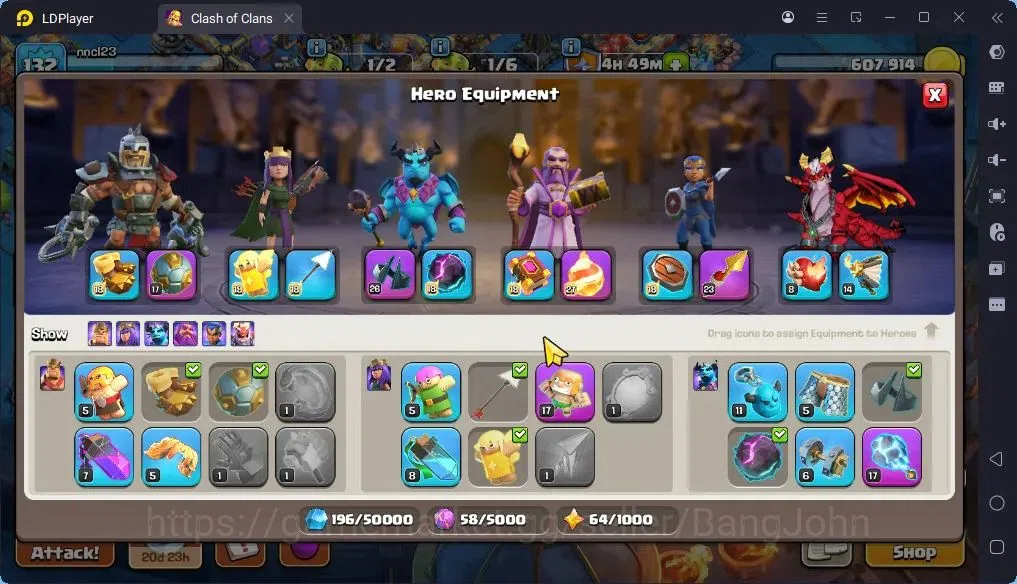 Clash of Clans Accounts High-End TH 14-BH 7|LVL130|BK41,AQ32,MP30,GW30,RC29.DD12|BM20,BC16|31Legend skin & 3 Gold|Gem 9