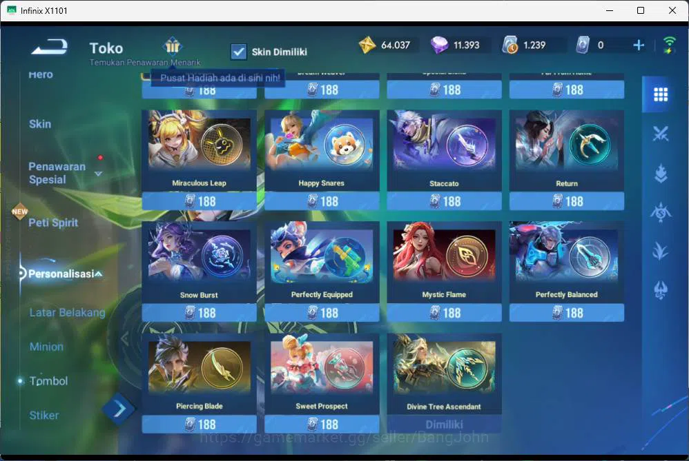Honor of Kings Accounts GLOBAL | hero 75, skin 75 SXNX houyi, Legend ladys image 12