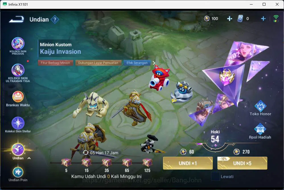 Honor of Kings Accounts GLOBAL | hero 75, skin 75 SXNX houyi, Legend ladys image 13