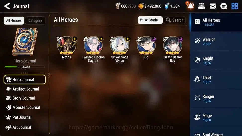 Epic Seven Accounts Starter Global Unverif |Best Starter New Era 5ml (Notos,Zio,SS Vivian)|PoH+Bless ON|SS 1.3K|Gold 4
