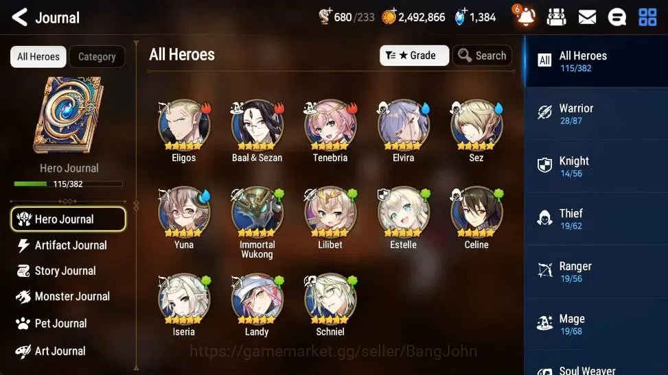 Epic Seven Accounts Starter Global Unverif |Best Starter New Era 5ml (Notos,Zio,SS Vivian)|PoH+Bless ON|SS 1.3K|Gold 5
