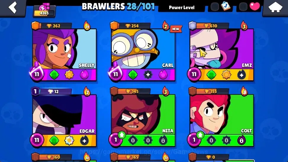 Brawl Stars Accounts 4265 Trophy|126 Gem|28 Brawler 4 Max Lvl|1 Hypch S image 5