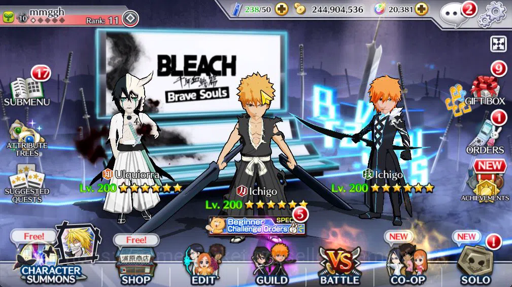 Bleach: Brave Souls Starter [GLOBAL]20k Orbs+Fresh All Story|Fierce Aaroniero, image 1