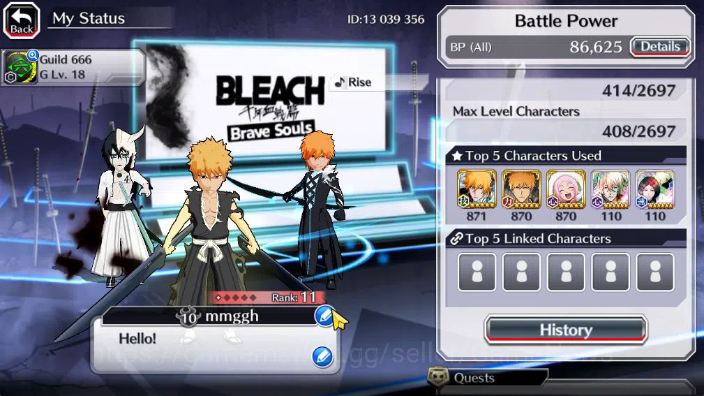 Bleach: Brave Souls Accounts Starter [GLOBAL]20k Orbs+Fresh All Story|Fierce Aaroniero,Liliniete,Renewd Ichigo,8th Aniv 3