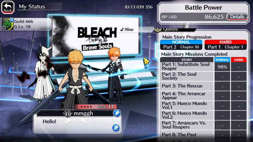 Bleach: Brave Souls Accounts Starter [GLOBAL]20k Orbs+Fresh All Story|Fierce Aaroniero,Liliniete,Renewd Ichigo,8th Aniv 4