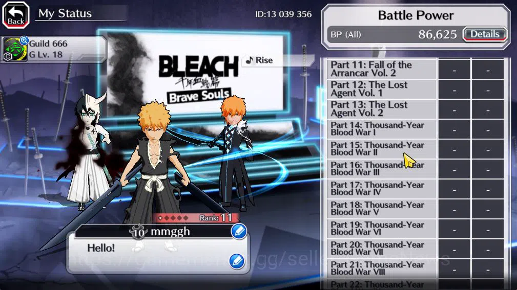 Bleach: Brave Souls Accounts Starter [GLOBAL]20k Orbs+Fresh All Story|Fierce Aaroniero,Liliniete,Renewd Ichigo,8th Aniv 5