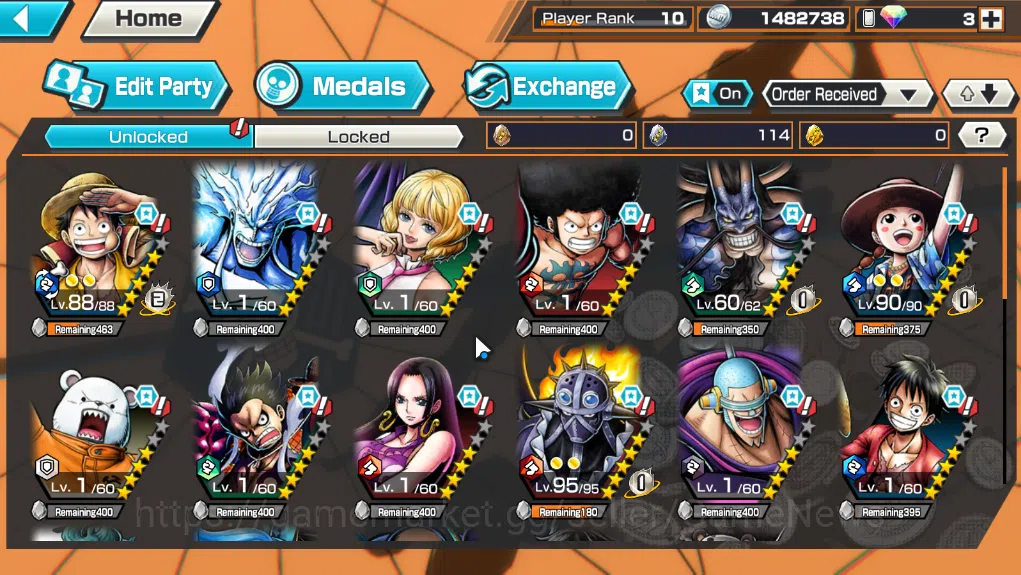 One Piece Bounty Rush Accounts Global|4EX|MWD Luffy,BMO Kaido,T5E Nusjuro,Blackbe image 4
