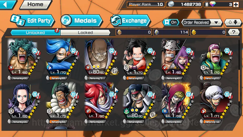 One Piece Bounty Rush Accounts Global|4EX|MWD Luffy,BMO Kaido,T5E Nusjuro,Blackbe image 5
