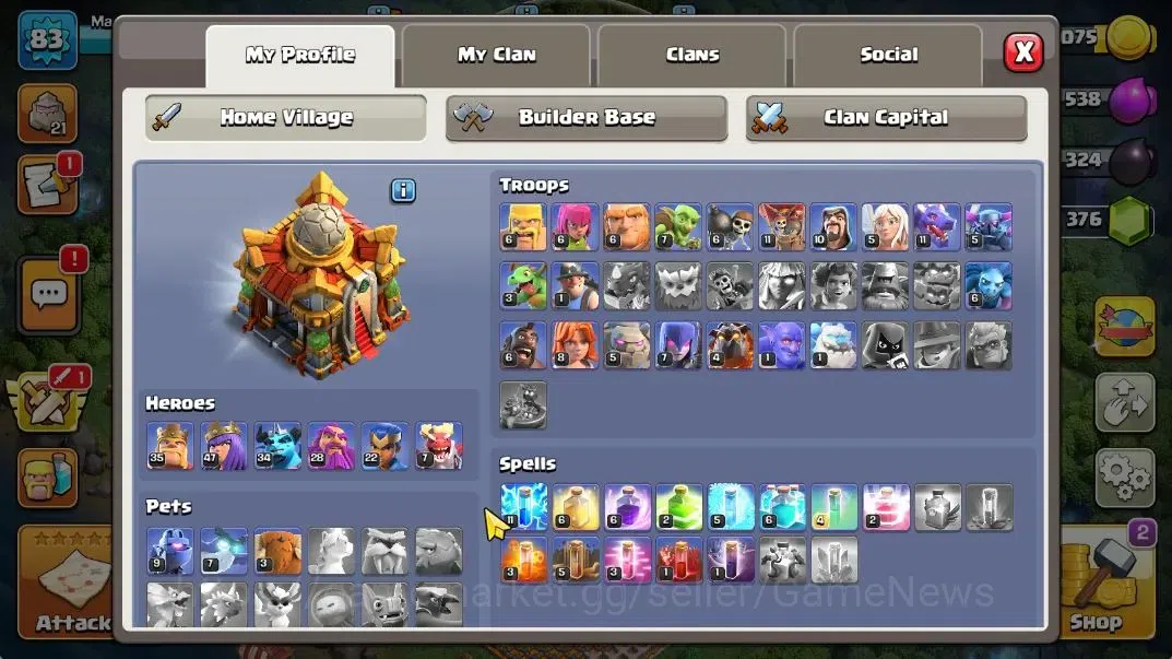 Clash of Clans Accounts TH 16 - BH 4|LV 83|HH 9|BK 35,AQ 47,MP 34,GW 28,RC image 3