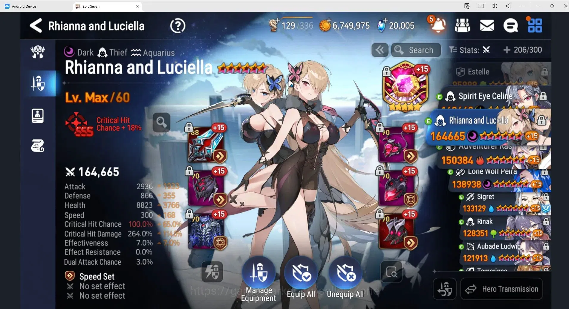 Epic Seven Accounts Global unverif|23 ML (RNL,S.Celine, L.Peira, Harse image 1