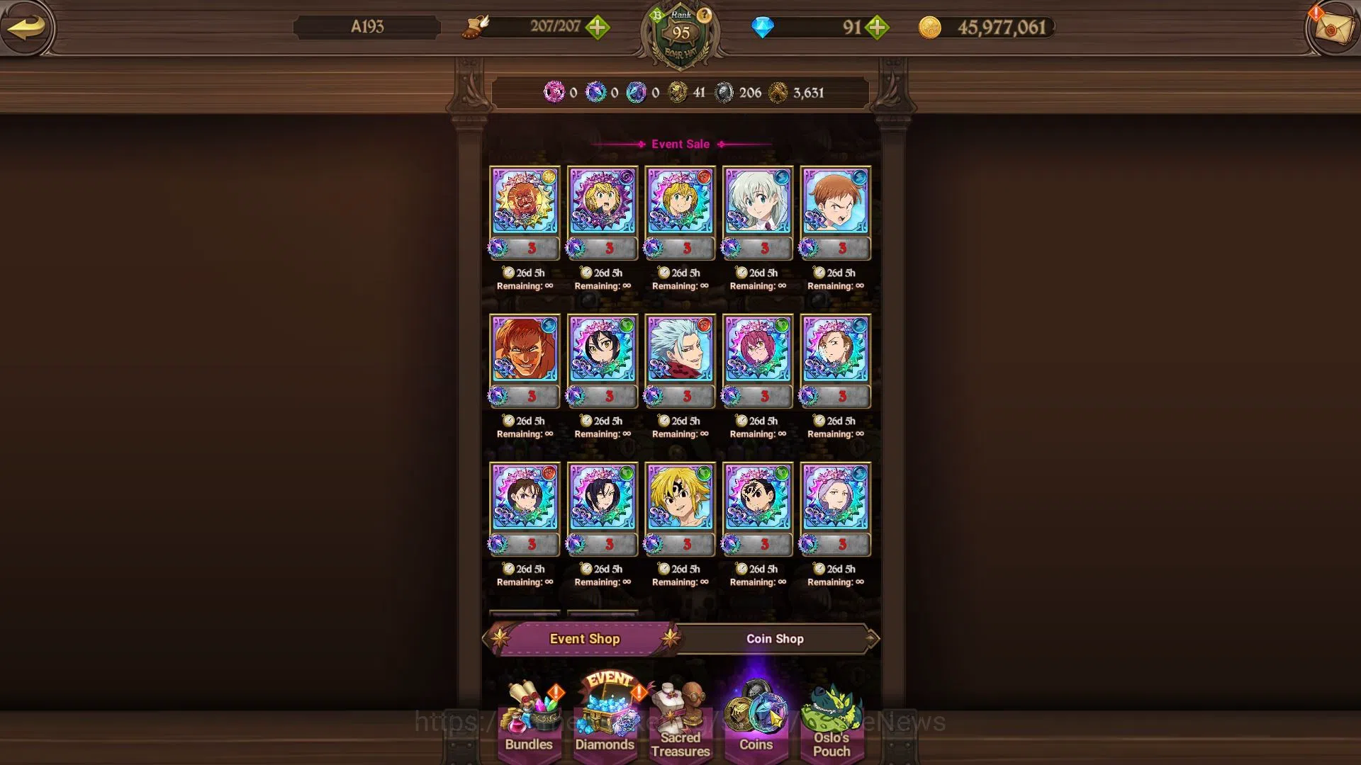 The Seven Deadly Sins: Grand Cross Accounts ASIA|4,2M CC|3LR+9UR|Merlin,Brunhild,Elizabeth,Tri image 13