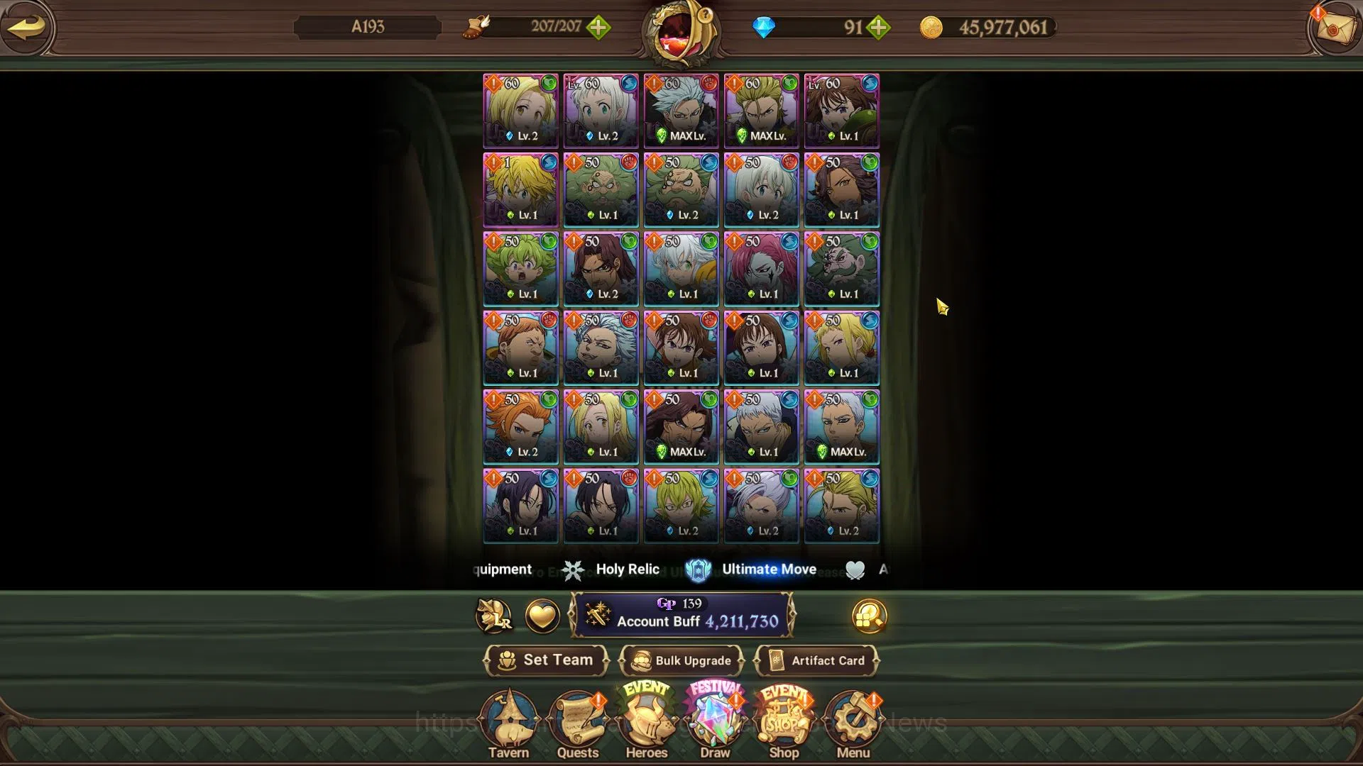 The Seven Deadly Sins: Grand Cross Accounts ASIA|4,2M CC|3LR+9UR|Merlin,Brunhild,Elizabeth,Tri image 6
