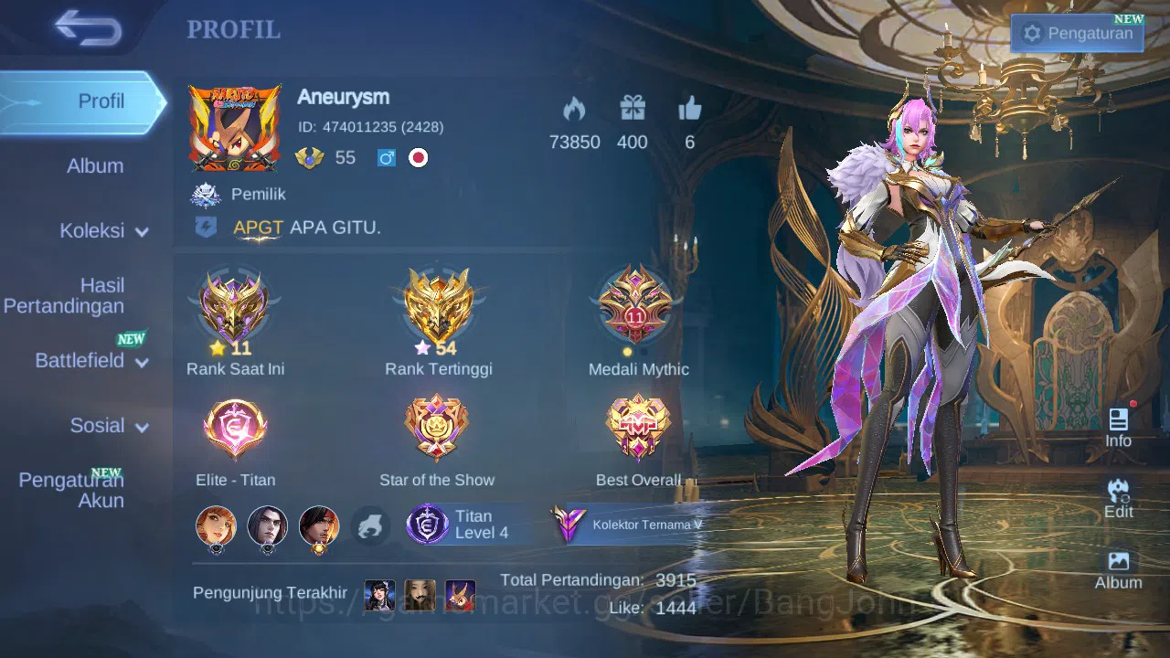 Mobile Legends: Bang Bang Accounts GLOBAL Hero 99 Skin 194 Covenant Benedetta | CC Na image 15