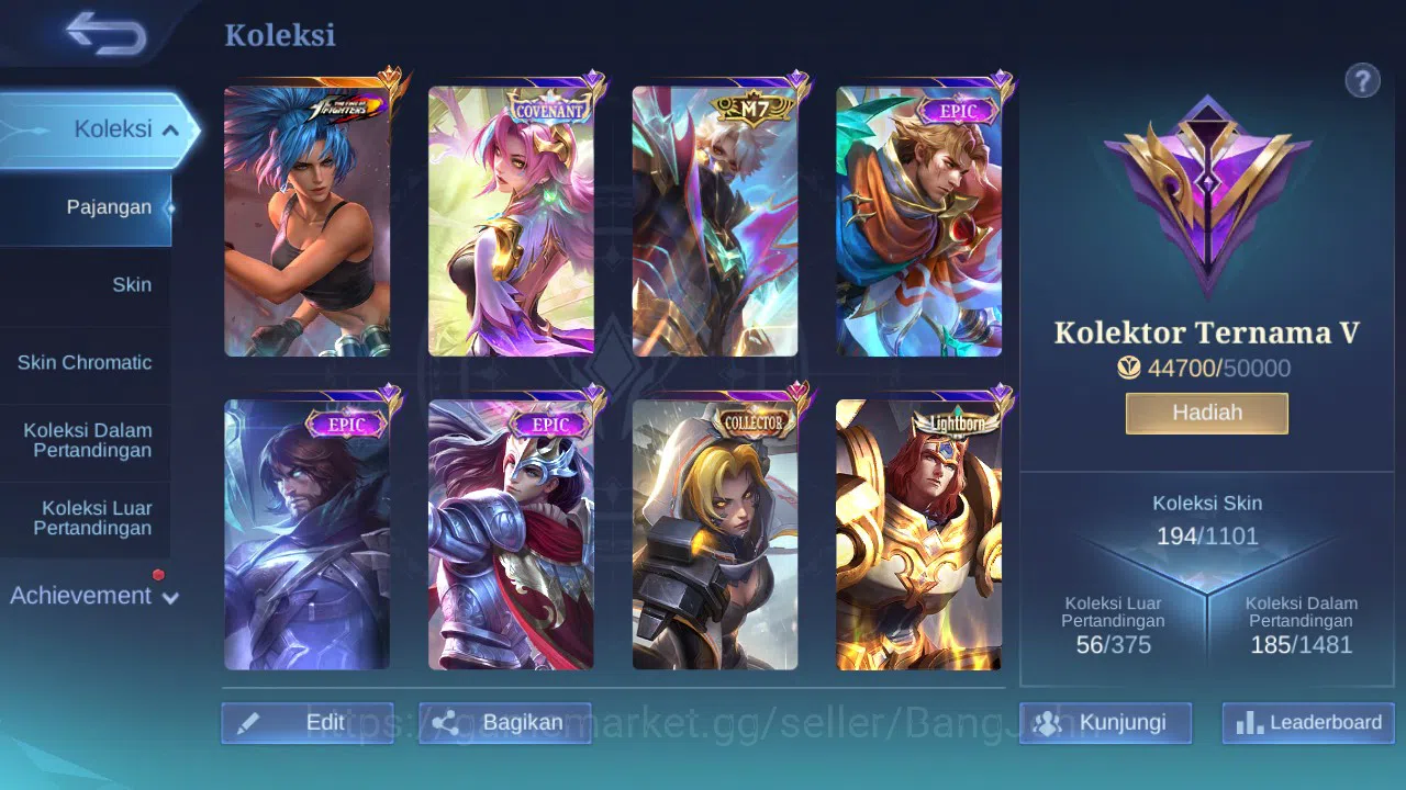 Mobile Legends: Bang Bang Accounts GLOBAL Hero 99 Skin 194 Covenant Benedetta | CC Na image 9