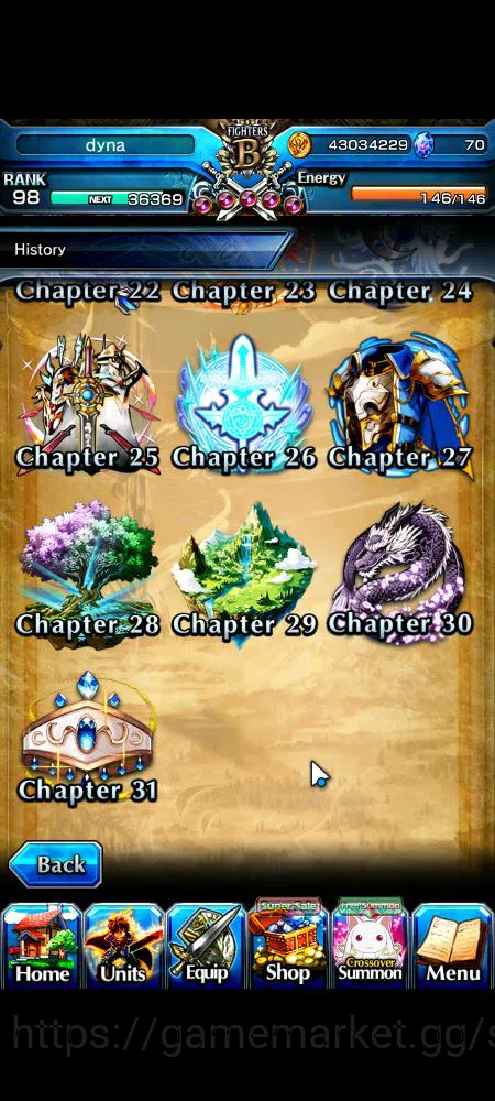 Grand Summoners Accounts End-Game Global|Rank 98|20 Ascend|RoyTW,BetaTW,S 4