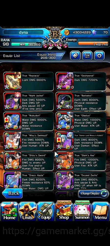 Grand Summoners Accounts End-Game Global|Rank 98|20 Ascend|RoyTW,BetaTW,S 5